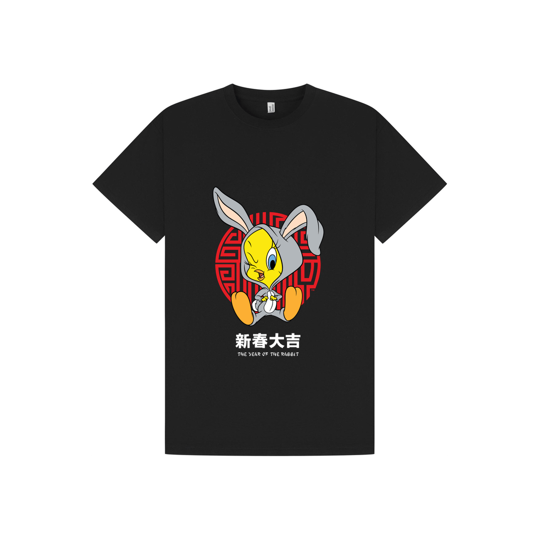 Black Printed T-shirt Front