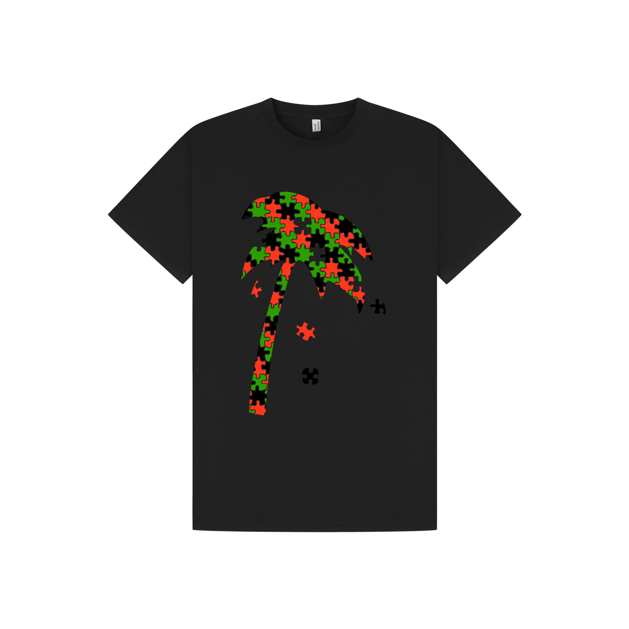 Black Printed T-shirt Front