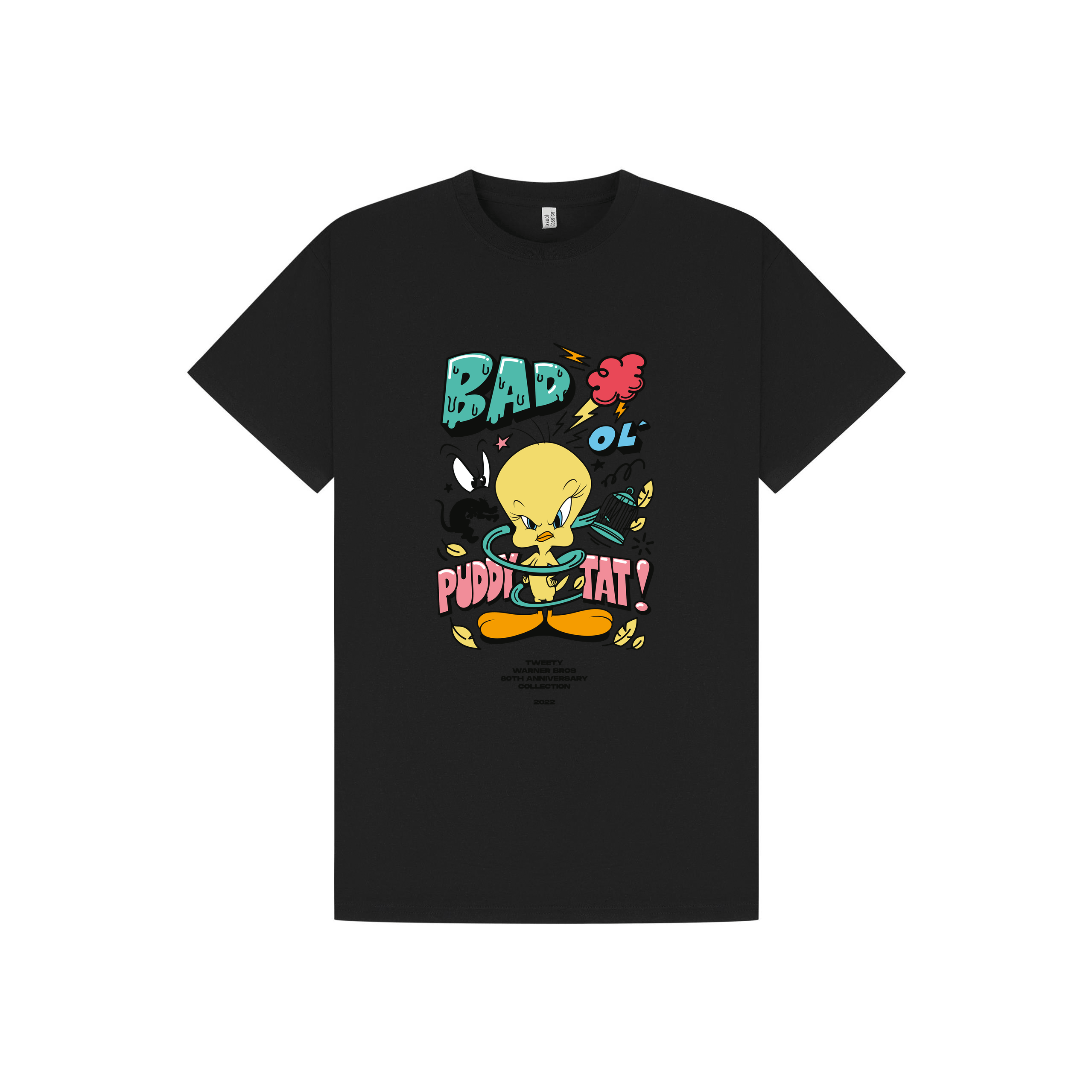 Black Printed T-shirt Front