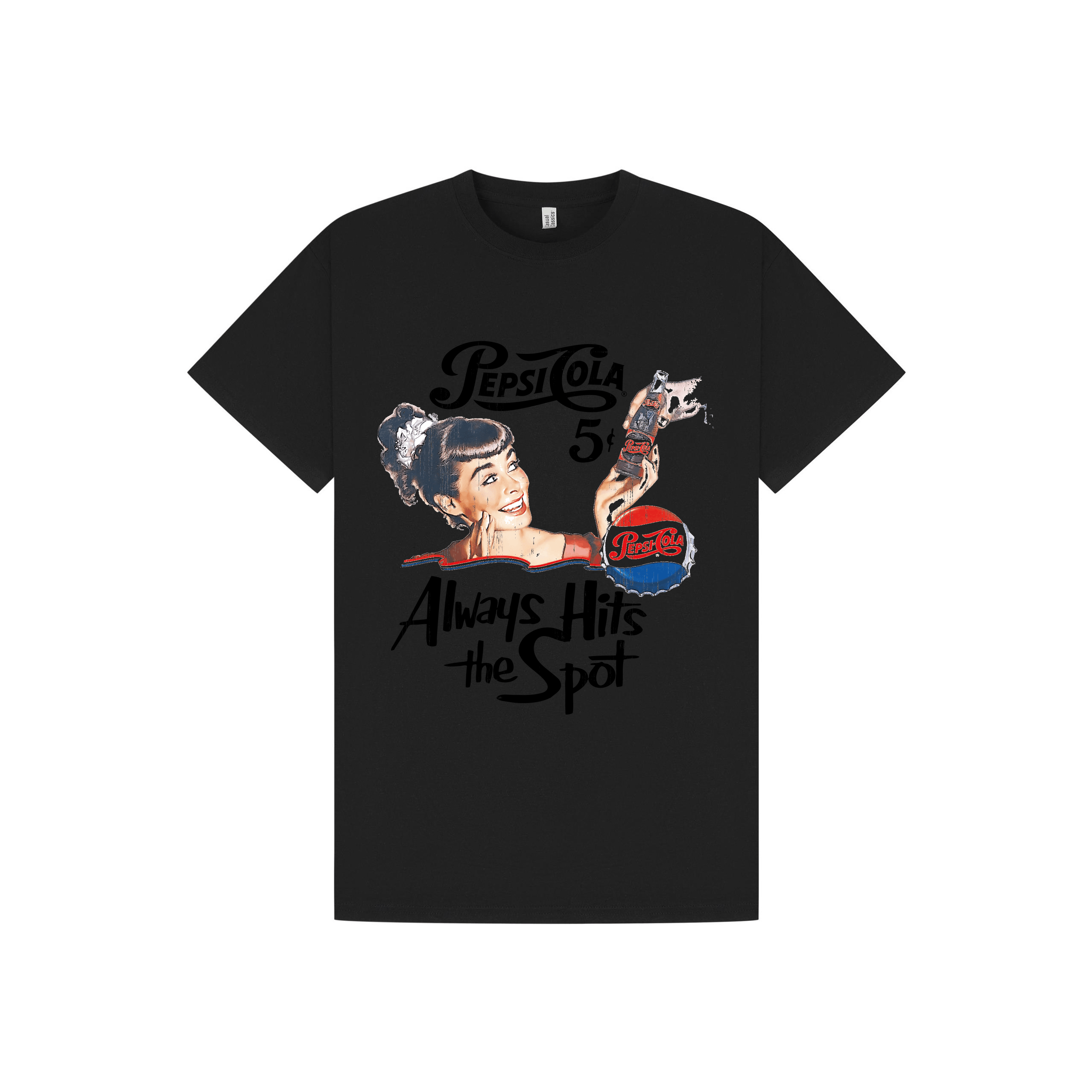 Black Printed T-shirt Front