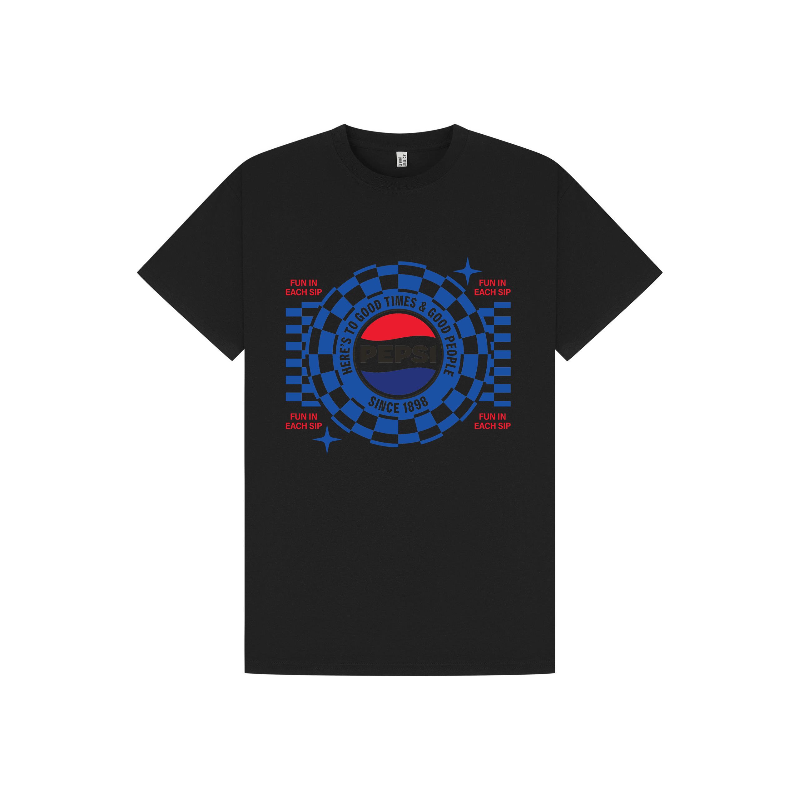 Black Printed T-shirt Front