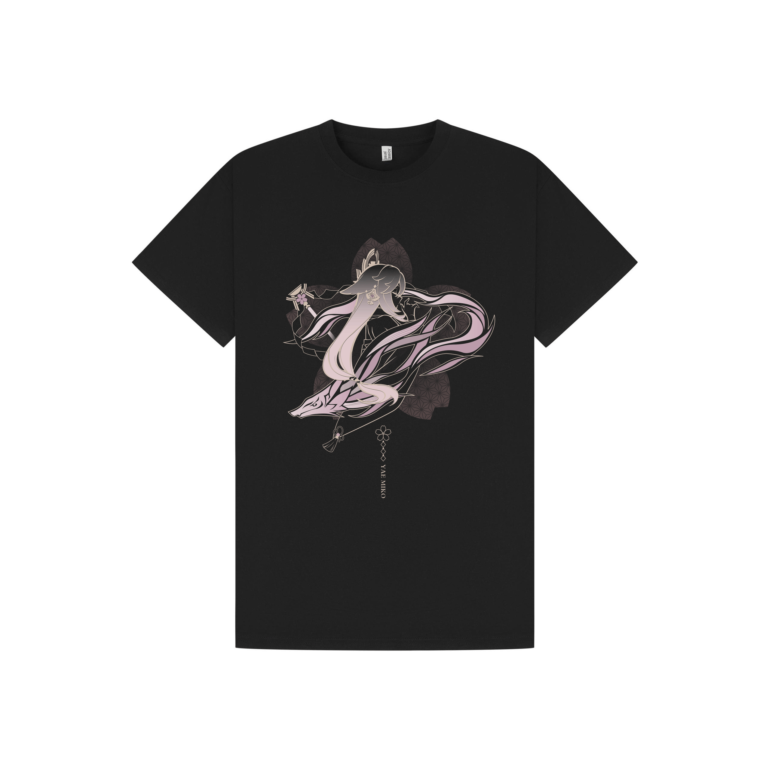 Black Printed T-shirt Front