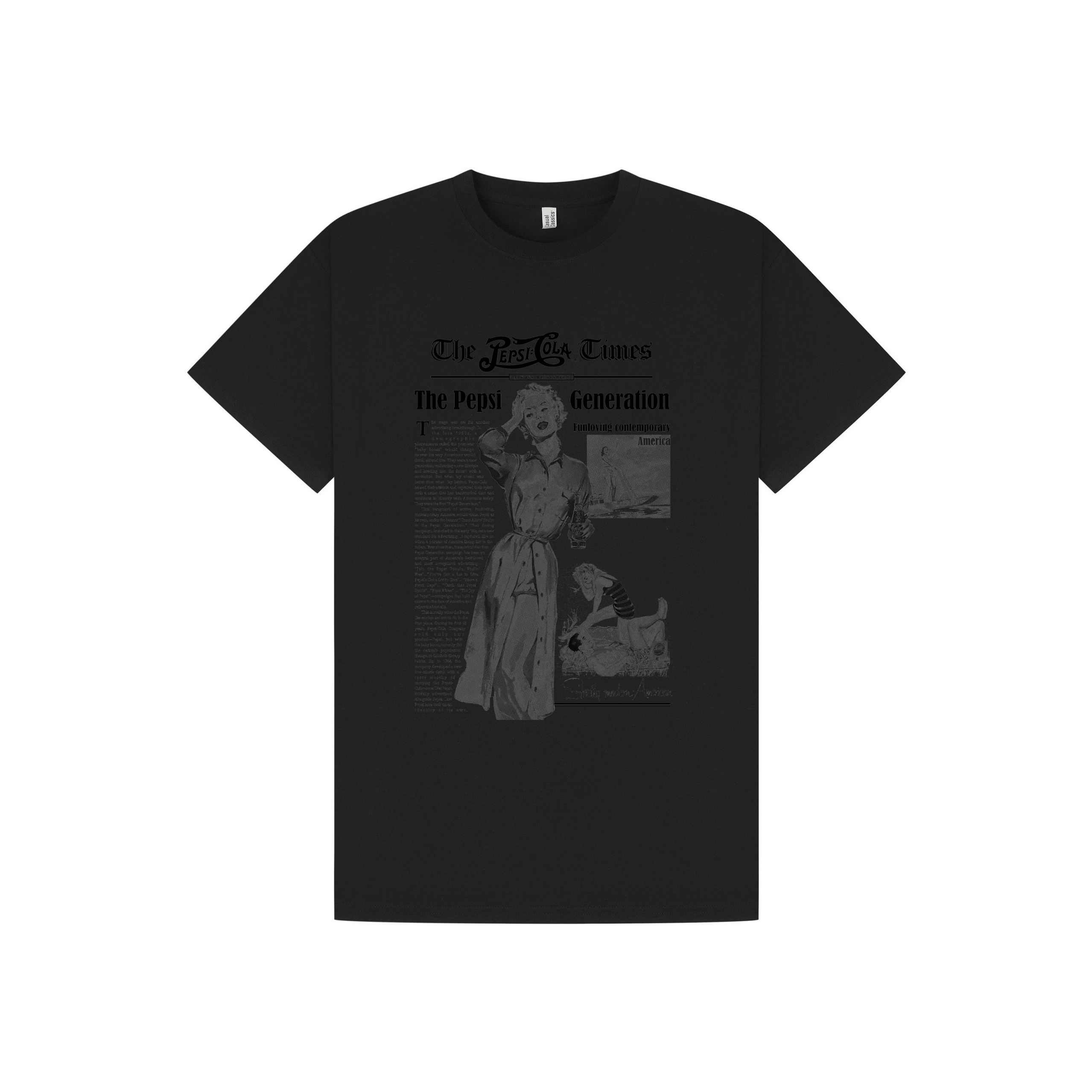 Black Printed T-shirt Front