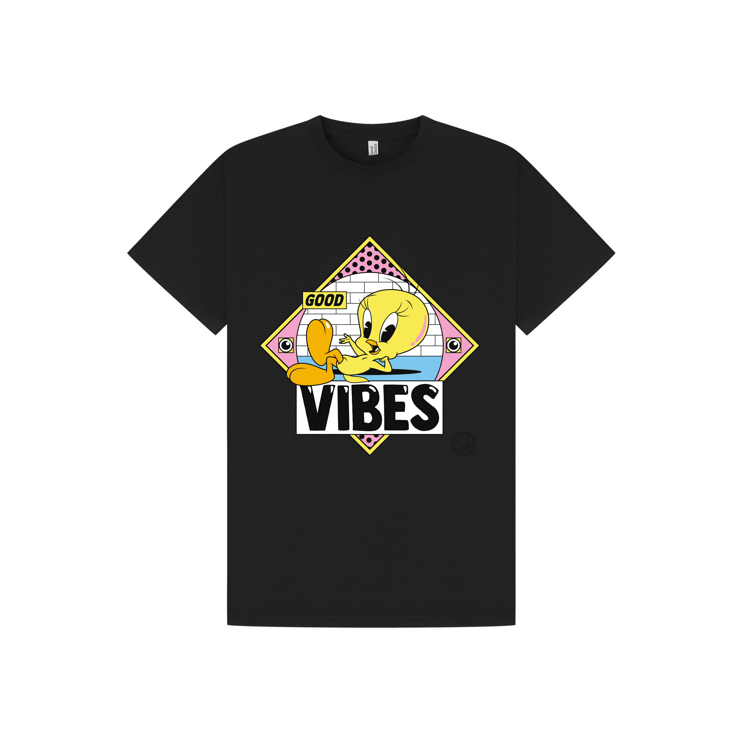 Black Printed T-shirt Front