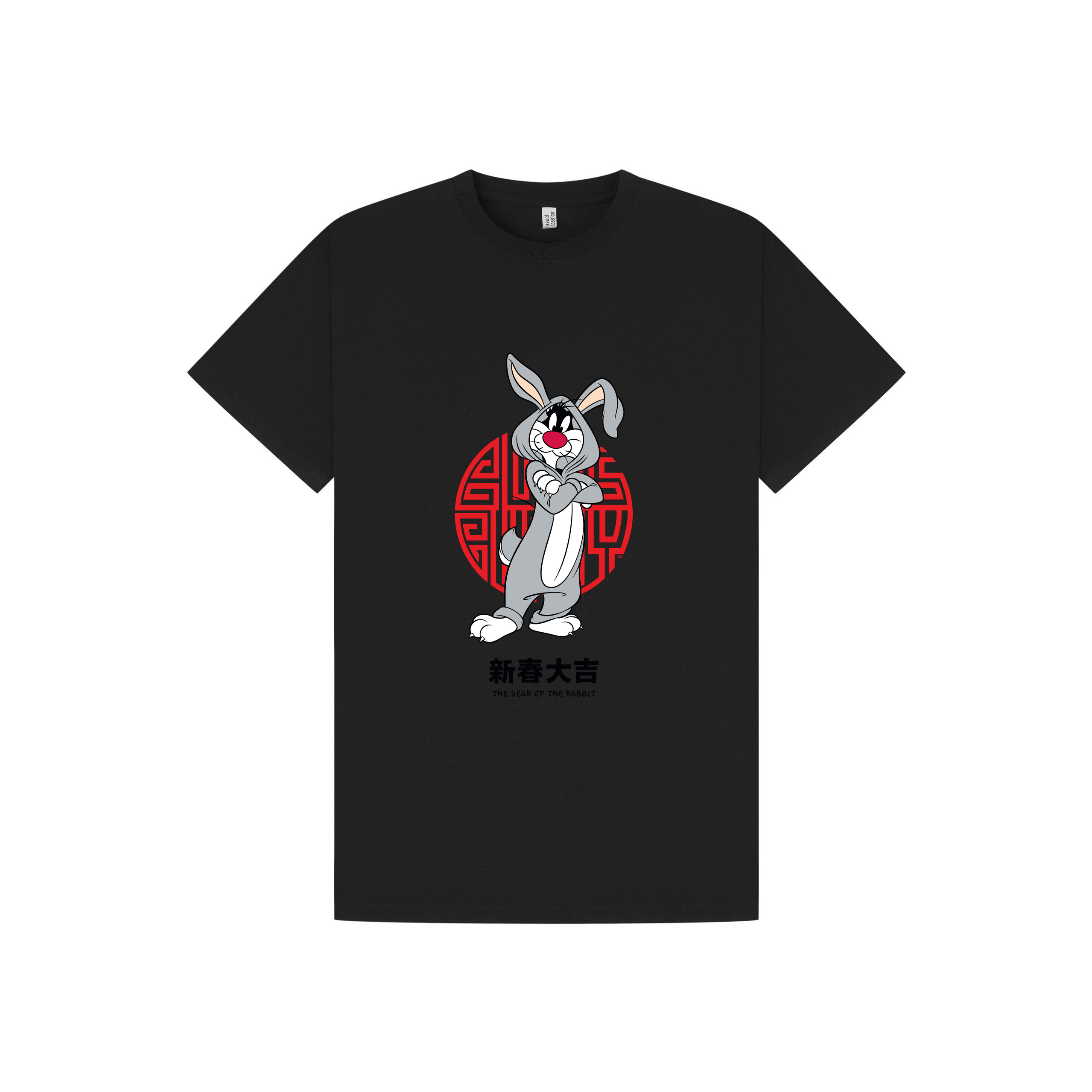 Black Printed T-shirt Front