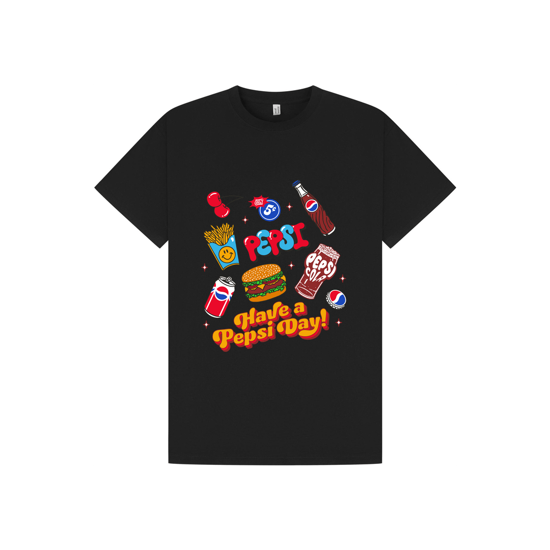 Black Printed T-shirt Front