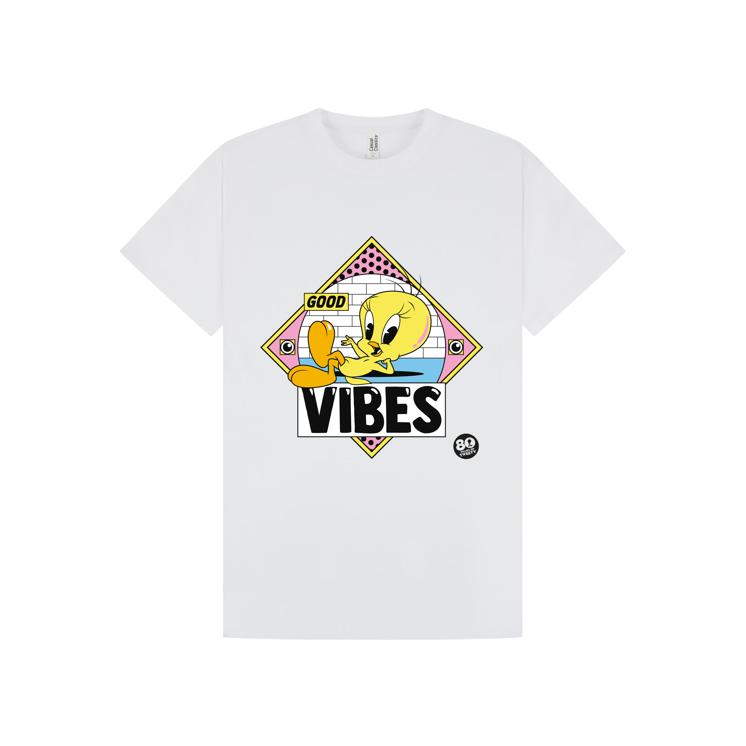 White Printed T-shirt Front