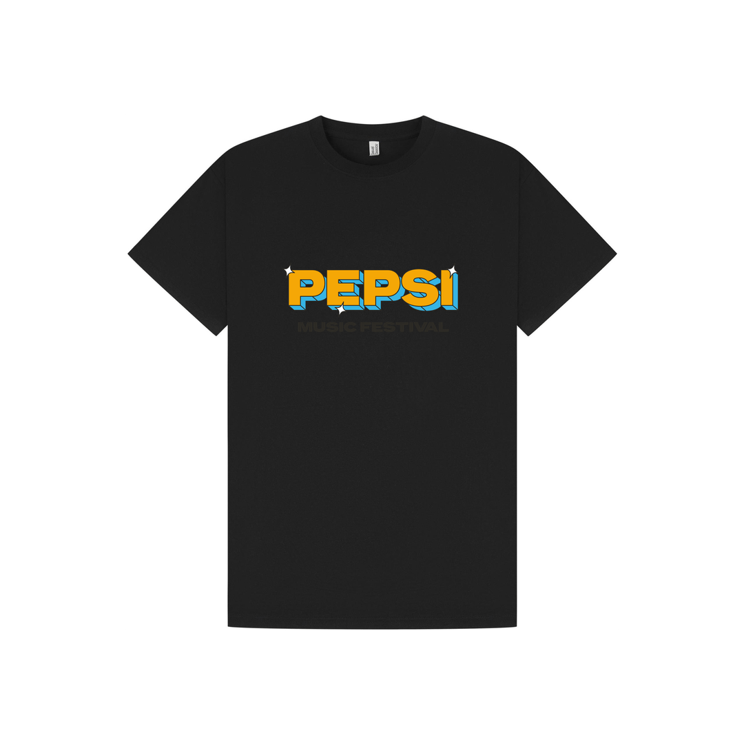 Black Printed T-shirt Front