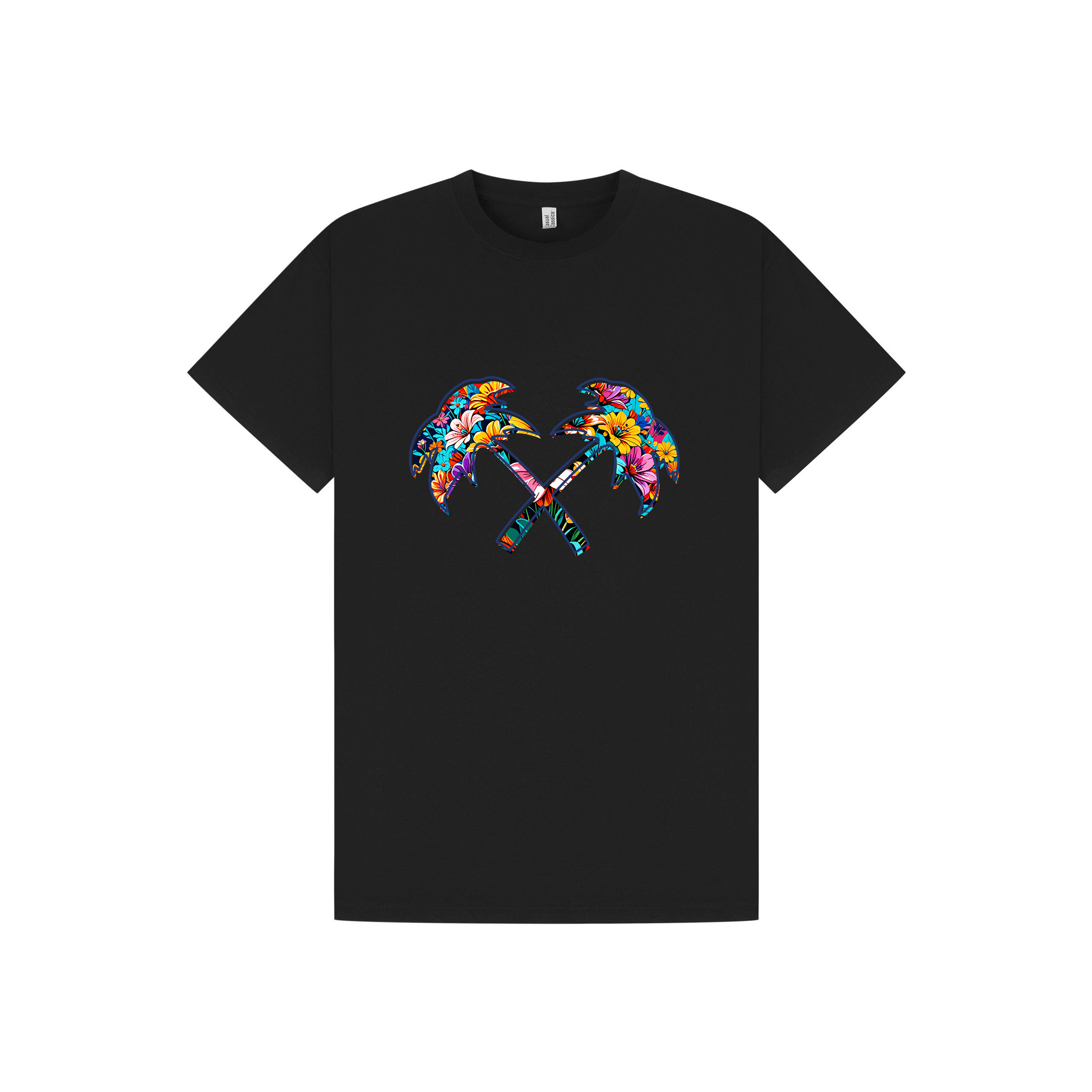 Black Printed T-shirt Front