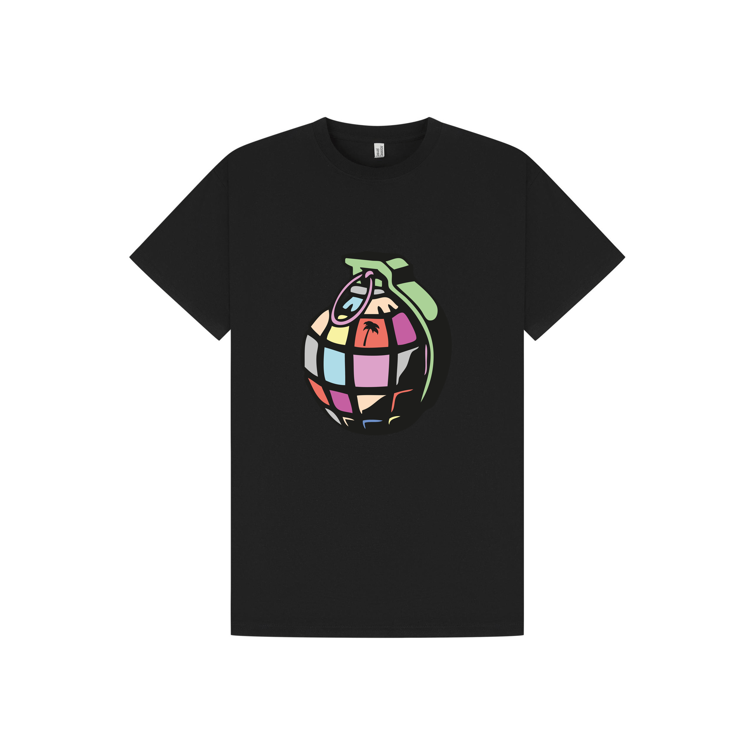 Black Printed T-shirt Front