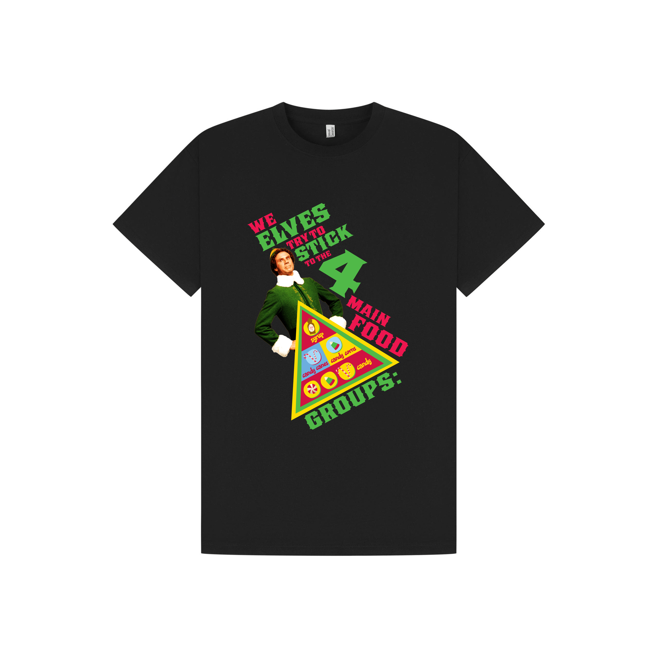 Black Printed T-shirt Front