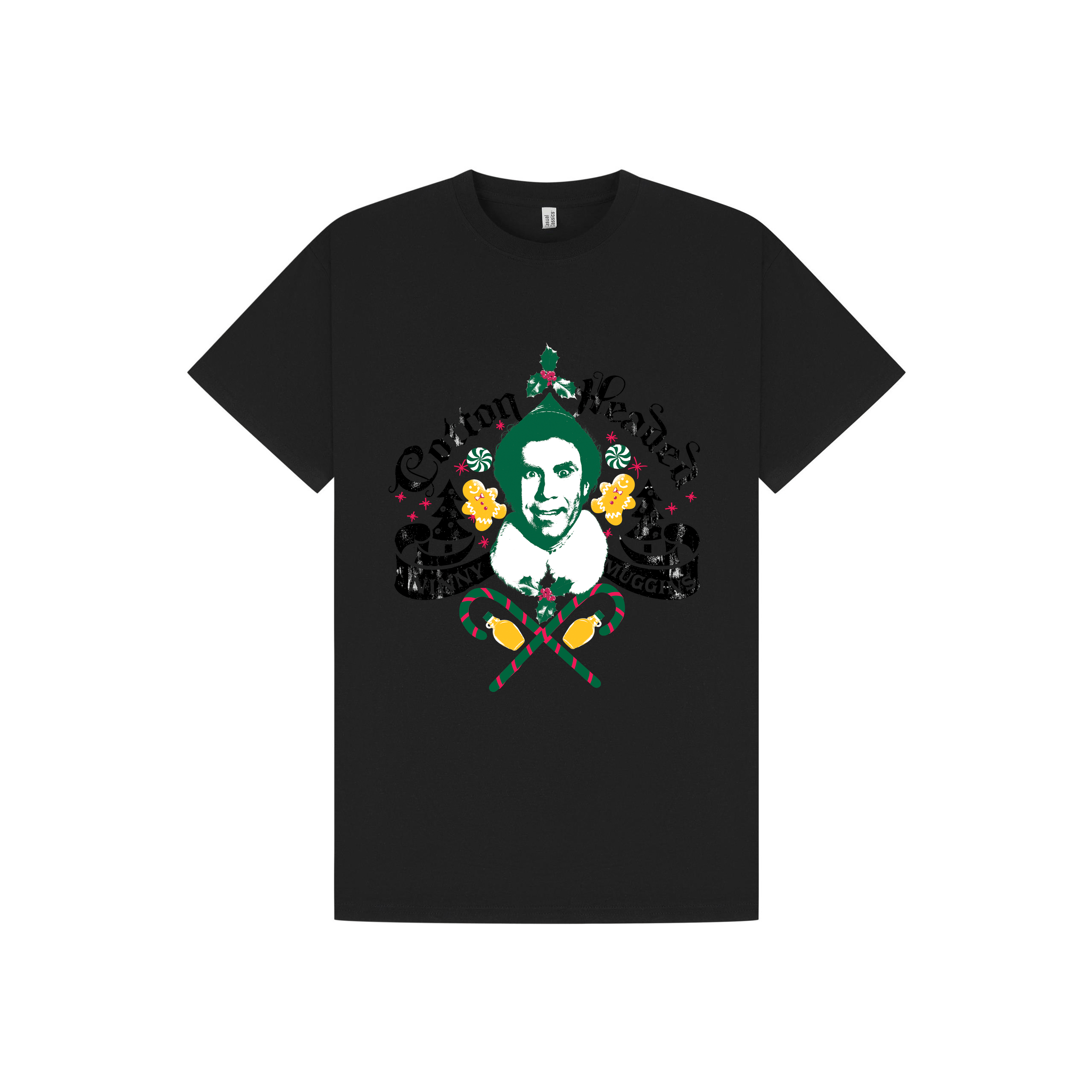 Black Printed T-shirt Front