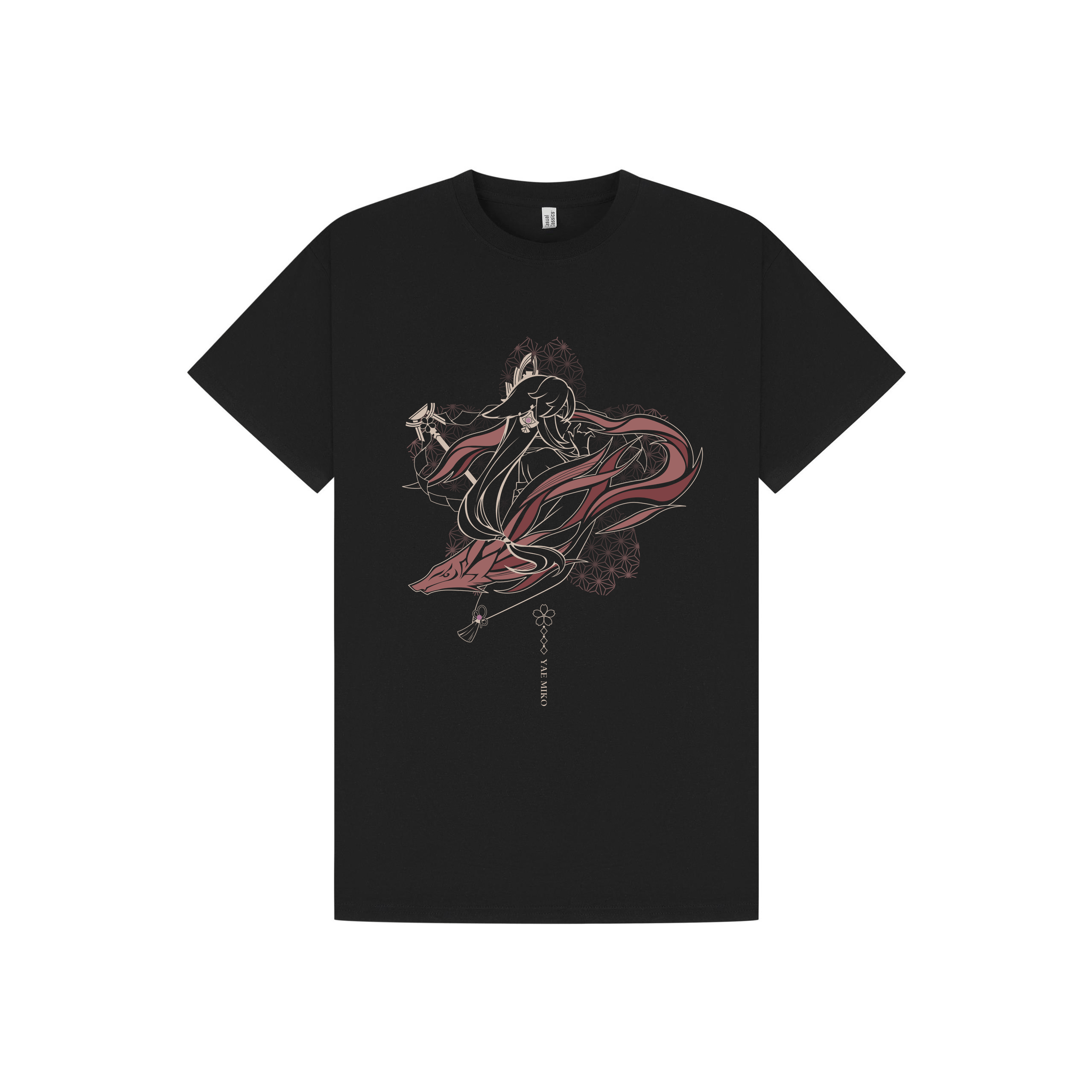 Black Printed T-shirt Front