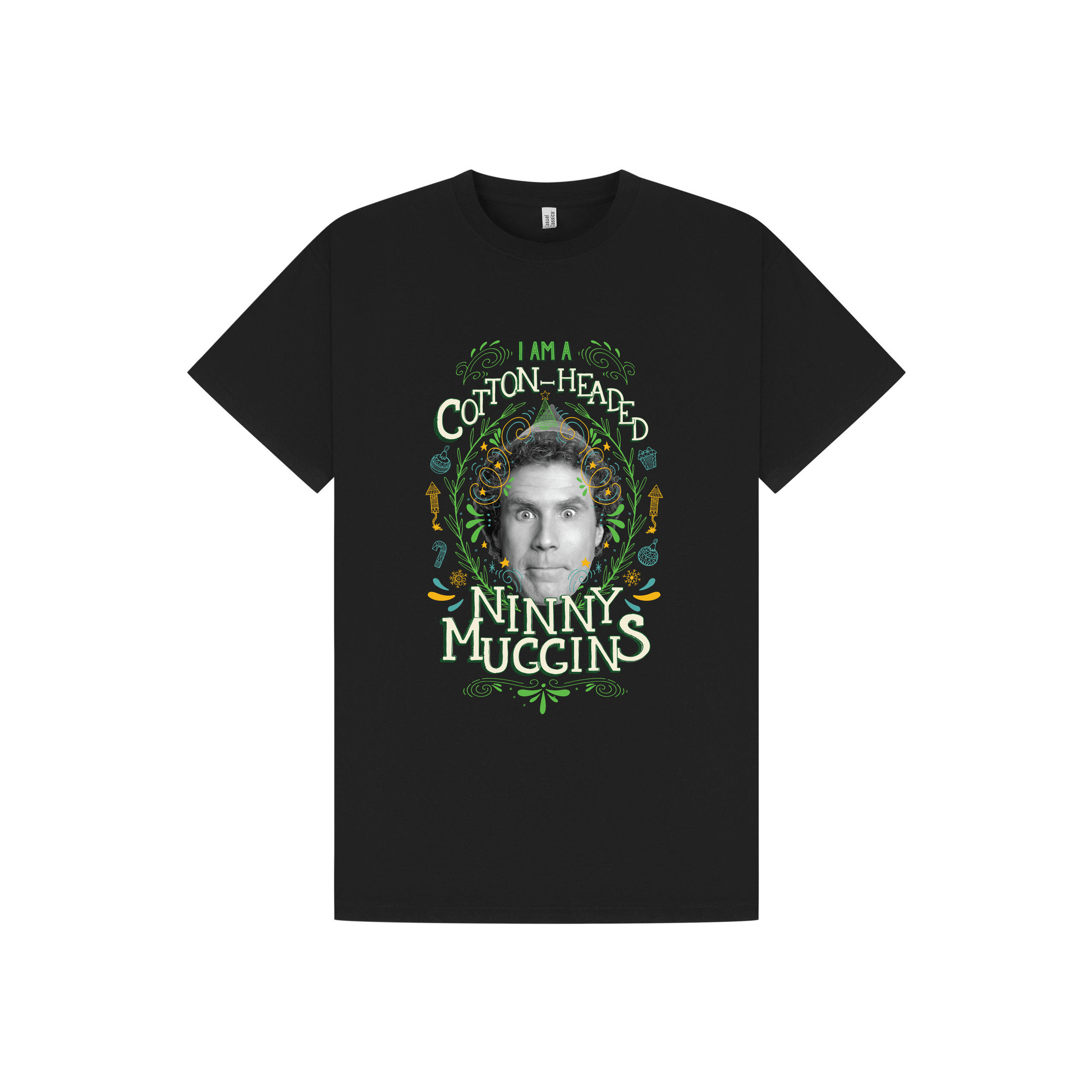 Black Printed T-shirt Front